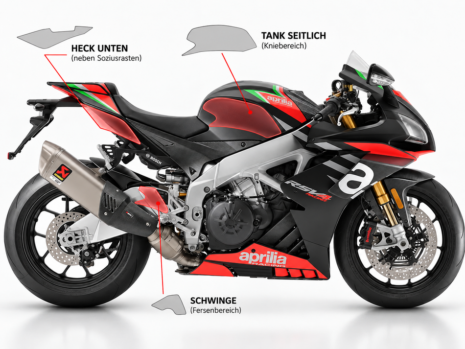 DEIN FOLIENSCHUTZ - DFS Lackschutzfolien-Komplettset für Aprilia RSV4 2015–2020 Transparent glänzend
