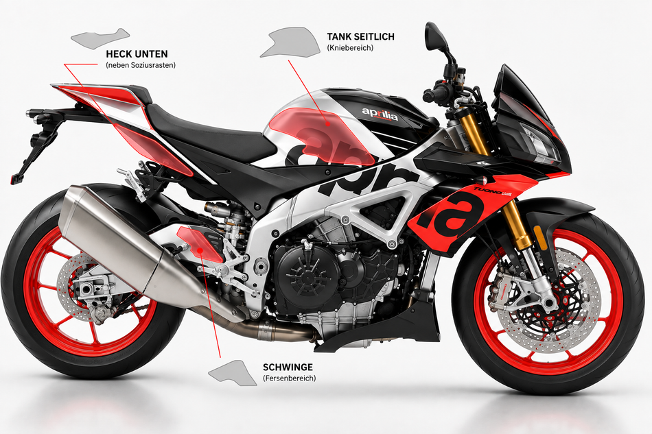 DEIN FOLIENSCHUTZ - DFS Lackschutzfolien-Komplettset für Aprilia Tuono V4 1100 Factory 2015–2020 Carbon Struktur schwarz