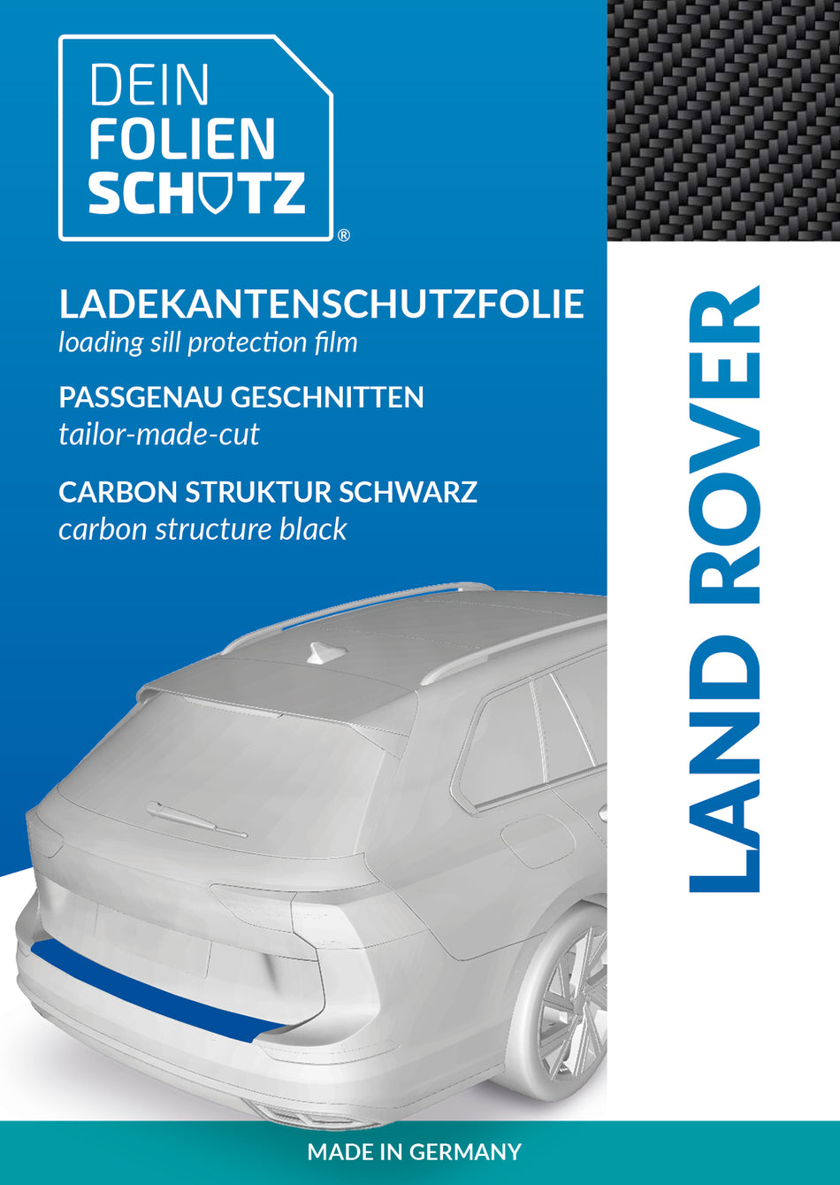 DEIN FOLIENSCHUTZ Ladekantenschutzfolie Land Rover DEFENDER L663 2020 Carbon Struktur schwarz