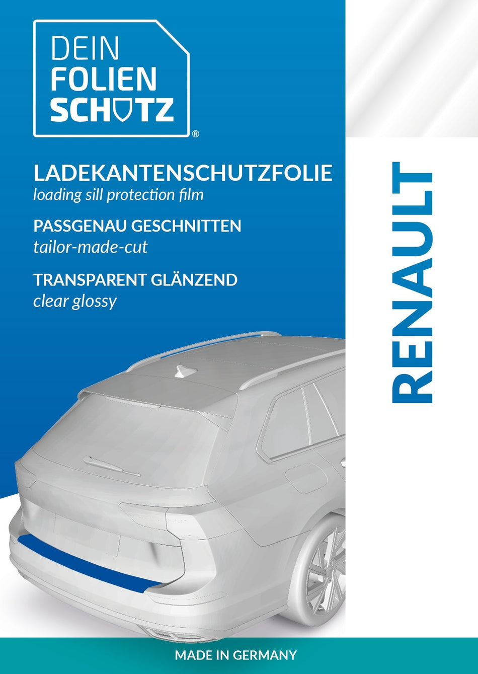 DEIN FOLIENSCHUTZ Ladekantenschutzfolie Renault Clio 5 V transparent glänzend